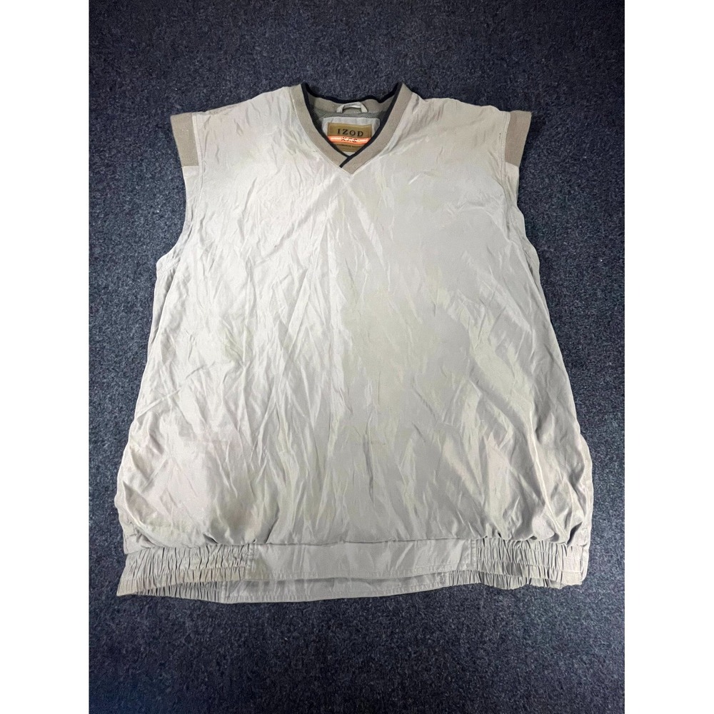 Izod XFG Extreme Function Golf Vest Mens XL‎ Gray Mesh Lined V Neck Windbreaker